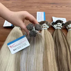 SCHLUSSVERTREIBEND 100 % vietnamesische menschliche I-Spitze Haarverlängerungen Klavierblond Farbe volle Länge lang anhaltend günstig Preisliste