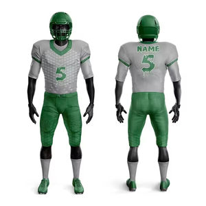 Diseño de logotipo personalizado alto Uniforme de fútbol americano Conjuntos de ropa deportiva XL Impresión por sublimación Tops lisos Buena Venta de jóvenes - Product Image 4