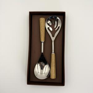 ชุดช้อนสลัด 2 ชิ้น ผิวขัดเงา สแตนเลส พร้อมกล่องคุณภาพสูง สำหรับใช้ในบ้านและร้านอาหาร - Product Image 3