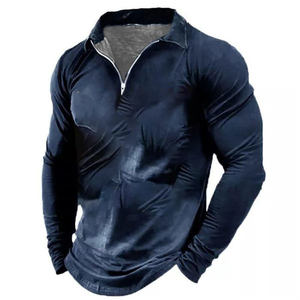 เสื้อโปโลแขนยาวมีซิปสำหรับผู้ชายเสื้อวิ่งเสื้อโปโลแบบสวมหัวซิปแบบสวมหัวแห้งเร็ว - Product Image 3