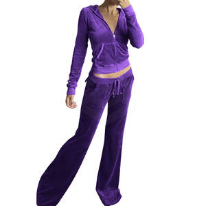 2024 hiver femmes personnalisable Logo fermeture éclair survêtement motif solide bonne qualité pakistanais-fait décontracté pantalon évasé - Product Image 5