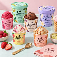 Gobelets à crème glacée personnalisés AT PACK avec logo |   Contenants d'emballage pour gelato de qualité supérieure, bols à dessert et fournitures à emporter pour la crème glacée