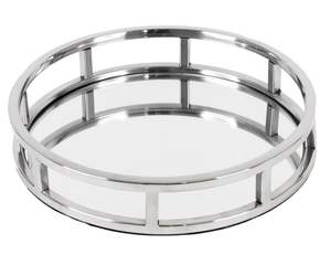 Miroir au design unique et plateau de service à dessert rond en aluminium avec finition élégante, parfait pour les hôtels et les restaurants - Product Image 5