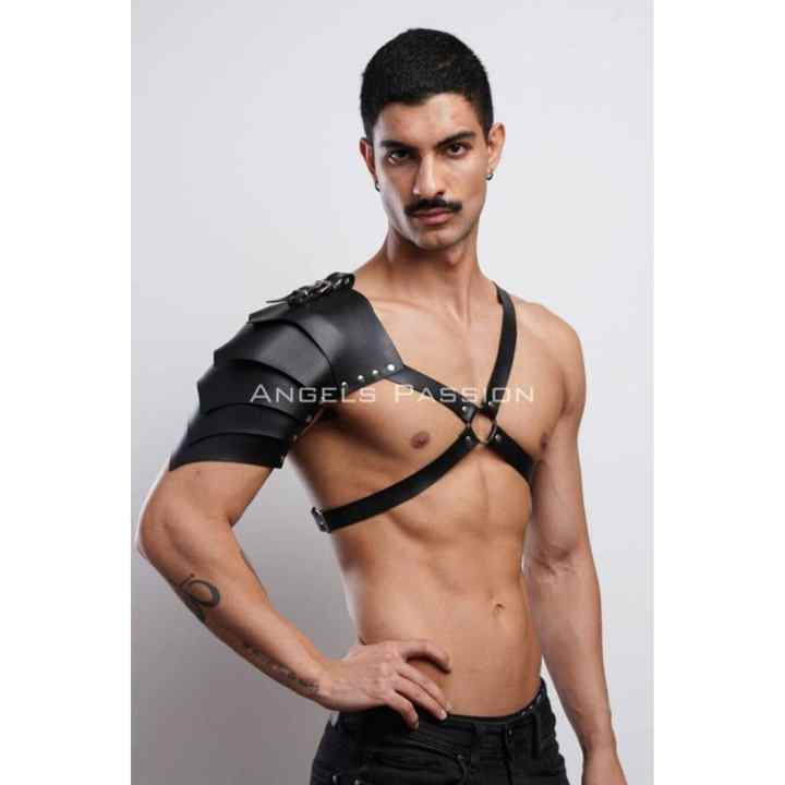 Gladiator Harness, One Shoulder Leather Harness, Cosplay Costume, Warrior Costume