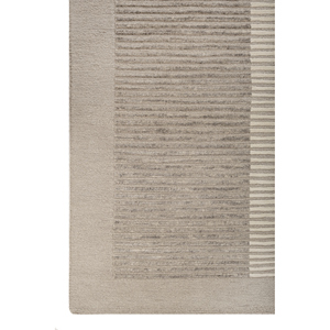 Tapis en laine ivoire rayé classique Blythe, noué à la main, AR-1004, rectangulaire, tissage plat 3D, pour la décoration de la maison et du salon - Product Image 4