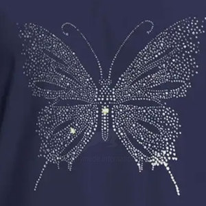 Camisetas de Punto de Algodón 100% de Alta Calidad con Pedrería Brillante, Ropa Casual para Adultos - Product Image 6