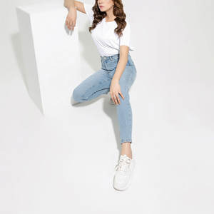 Jeans Casuales para Mujer, Venta Caliente, Estilo Urbano, Rectos, Ecológicos, Transpirables, Tallas Grandes, Alta Calidad, Jeans de Mezclilla al por Mayor - Product Image 3
