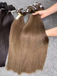 Peluca de extensiones de cabello humano alineada con cutícula recta de doble dibujado de trama vietnamita virgen Natural 2024 - Product Image 4