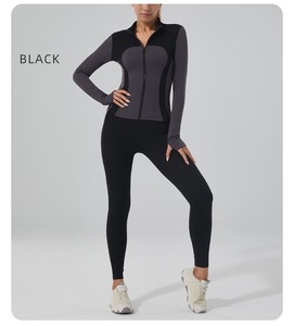 2025เซ็ตเสื้อแจ็กเก็ต2ชิ้นสำหรับผู้หญิงชุดเล่นโยคะฟิตเนสและออกกำลังกายใหม่ - Product Image 5