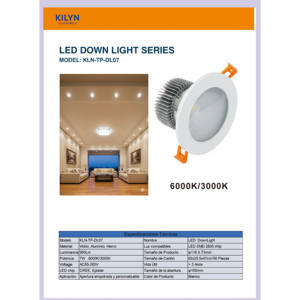 Downlight LED Empotrable de Aluminio de 7W con Clasificación IP54, Ángulo de Haz de 120 Grados, Diseño Moderno para Uso en Interiores - Product Image 6