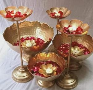Iron Gold-plated Round Jyoti Diya Indian <b>Oil</b> <b>Lamp</b> Festive Diwali Decor Home Decoration Wholesale OEM - Product Image 6