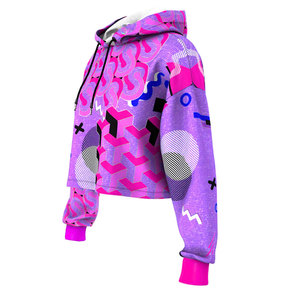 Sudaderas con capucha cortas de mujer de alta calidad superventas, estampado personalizado de talla grande, nuevo top de invierno de moda con cuello con capucha - Product Image 5