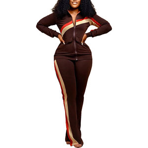 Venta caliente chándal ajustado para mujer 100% algodón cómodo con capucha ropa de entrenamiento cremallera patrón sólido de moda para invierno - Product Image 5