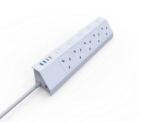 5 Outlet BS Surge Protector with 4 USB Ports (2 USB-A + 2 USB-C) Industrial & Hospital Use Extension Socket