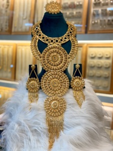 ชุดเครื่องประดับแฟชั่นชุบทอง24K สไตล์วินเทจดูไบสำหรับงานแต่งงานและงานเลี้ยง - Product Image 2