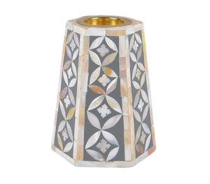 เตาเผาบัคฮูร์แบบอาหรับตะวันออกกลาง ทำด้วยมือจากเปลือกหอยมุก พร้อมชุดถาดและแจกันดอกไม้ตกแต่ง เตาเผาอูดสุดหรู - Product Image 4