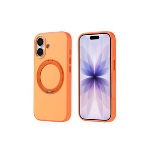 Coque de protection en silicone Netzy SAFA Proton pour iPhone 17 compatible MagSafe avec support intégré, orange – Anti-traces de doigts - Product Image 1