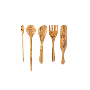 Ustensiles en bois faits à la main en bois d'acacia naturel ustensiles de cuisine écologiques cuillères de cuisine antiadhésives pince - Product Image 1