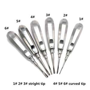 Elevador de dientes dentales de acero inoxidable de alta calidad Herramienta de extracción de dientes curvos rectos instrumentos quirúrgicos manuales - Product Image 2