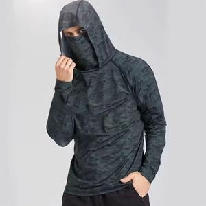 Hot Selling 100% Polyester <b>Camo</b> Sublimated Performance Fishing Hoodie with Face Mask Sun-Proof Hooded <b>Jacket</b> - Product Image 4