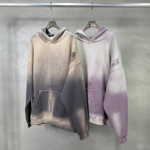 Sudadera con capucha lavada con ácido de algodón 100% de alta calidad High Street Series Washing Old Sweater Stone Washed Vintage Hoodies - Product Image 1