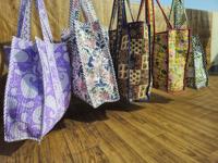 Sacs fourre-tout bohèmes en coton matelassé imprimé coloré, motifs floraux patchwork, poignées souples, spacieux pour le shopping et le quotidien
