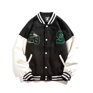 Vestes universitaires d'hiver à col montant imprimées numériques de haute qualité à impression personnalisée Veste de baseball surdimensionnée pour hommes - Product Image 2