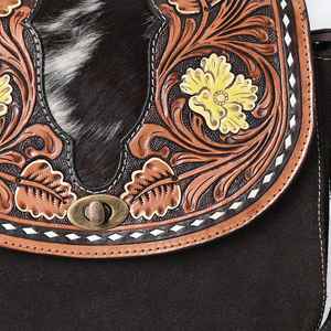 Nouveau design sac Western sac en cuir de bohème sac à main en cuir de vachette Western de créateur usiné à fleurs sac sculpté à la main au meilleur prix - Product Image 4