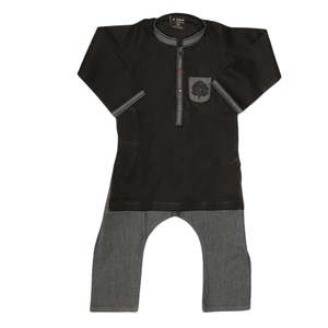 ชุดเสื้อผ้าเด็กผู้ชายแบบหรูหรา - สีดำ - Product Image 3