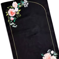 Tapis de prière personnalisé imprimé de super qualité Tapis antidérapant en coton gaufré noir Tapis et carpettes de l'Islam