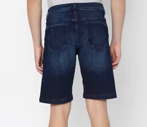 Double Poche Décoration Bio 100% Coton Denim Lourd Short Hommes Fermeture Éclair Braguette Droite Tissage Loose Fit Style Pour Hommes - Product Image 2