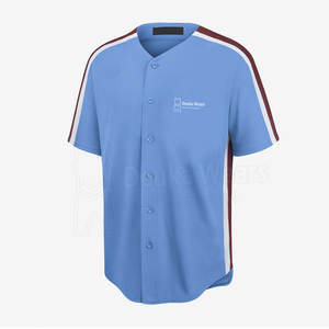 Maillot de baseball personnalisé avec nom/numéro d'équipe imprimé, 100 % polyester, séchage rapide, à boutons recouverts, pour entraînement, prix de gros - Product Image 3