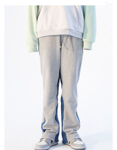 Vente chaude 2022 hommes Streetwear pantalons de survêtement empilés survêtement coton ceinture élastique hommes Flare pantalons de survêtement - Product Image 3