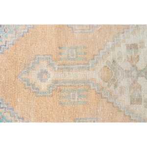 Alfombra Turca de Lana de 15x3.2 pies, Diseño de Plantas y Árboles Azules en Patchwork, Respaldo de Látex Ecológico, Estilo Tradicional - Product Image 5