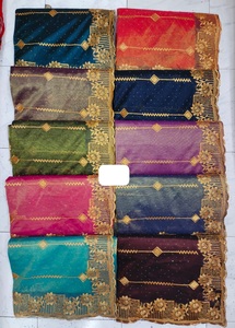 ชุดส่าหรีผ้าชีฟองออแกนซ่าพรีเมี่ยมจากอินเดียพร้อมขอบหอยพัดปักที่ละเอียดอ่อนและแฟชั่น - Product Image 5