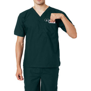 Ensemble d'uniformes médicaux tricotés en matière durable, col montant, manches courtes, anti-plis, haute qualité, pour usage hospitalier - Product Image 6