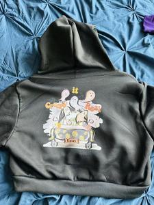 Hoodie coréen chic en coton pour femme, coupe courte, taille XS, confortable, style décontracté, fitness, tissu tricoté léger, séchage rapide - Product Image 5