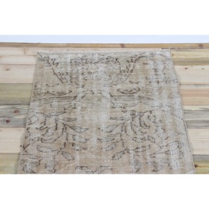 2.5x7.7 ft Rug, Vintage Turkish Runner Rug, <b>Brown</b> Rug <b>Wool</b> Rug - Product Image 4