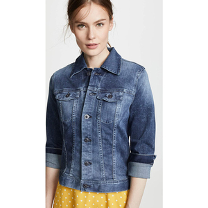Ropa de calle de Pakistán de alta calidad Nueva chaqueta personalizada de moda de alta calidad Chaqueta de mezclilla corta de manga larga para mujer Hecho en Pakistán - Product Image 4