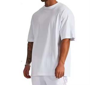 เสื้อยืดแฟชั่นแนวสตรีทของผู้ชายแบบใหม่เสื้อยืดผ้า100% คอตตอนสีพื้นแขนสั้นแบบแห้งเร็วใส่สบายผ่อนคลาย - Product Image 5