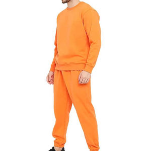 Ensemble de survêtement décontracté grande taille en molleton délavé à l'acide, taille élastique, imprimé uni, respirant, avec logo personnalisé, fermeture éclair intégrale pour homme – Idéal pour l'hiver et le football - Product Image 3