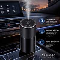 Diffuseur d'arômes pour voiture 180 ml, porte-gobelet 66 mm, alliage d'aviation PCTG 560g, projection de ciel étoilé automatique