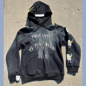 Lightweight Cotton Made Oversized Men Hoodies <b>Factory</b> Manufacturers Cotton Blended Men Puff Printing Hoodies - Product Image 1