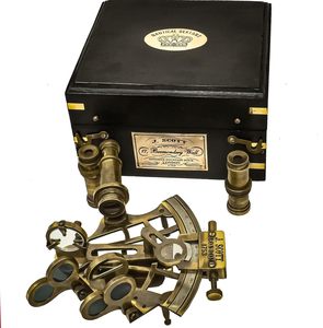 Antiquités maritimes Capitaine marin Sextant Instrument astrolabe de travail - Product Image 5