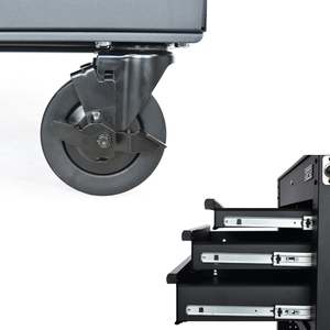 Chariot utilitaire 84cm-04 armoire à outils capacité 320 kg entrepôt en acier enduit de poudre boîte à outils roulante pour l'industrie du garage mécanicien - Product Image 2