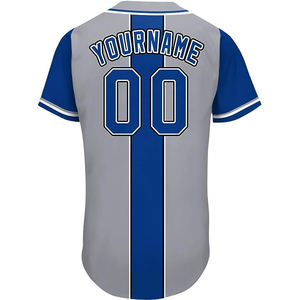 Maillot de baseball personnalisable avec broderie, séchage rapide, polyester, grande taille, ample, respirant, col en V, manches courtes - Product Image 2