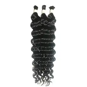 Bundel rambut manusia Brasil tingkat 15a untuk penyedia Vendor kepang 4 bundel rambut manusia tubuh dengan penutup