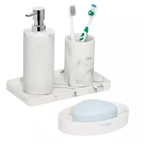 Juego de baño de mármol Excelente calidad 100% Juego de baño de mármol original y accesorios Dispensador de jabón - Product Image 6