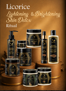 Mejor venta blanqueamiento e brillo cuidado de la piel regaliz conjunto cara y cuerpo orgánico y natural aclaramiento desintoxicante y unificador de la piel - Product Image 1