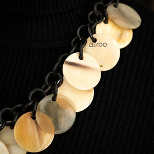 Collar de cadena larga de cuerno de búfalo Natural al por mayor más vendido para mujer accesorios de moda de cuerno de buey Natural - Product Image 4